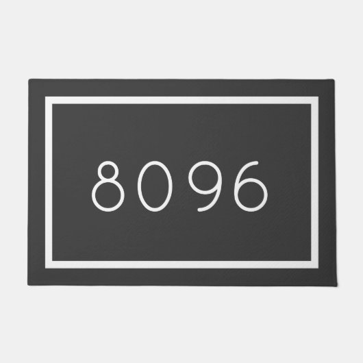 Modern adresnummer | bewerkbare kleuren deurmat (Voorkant)