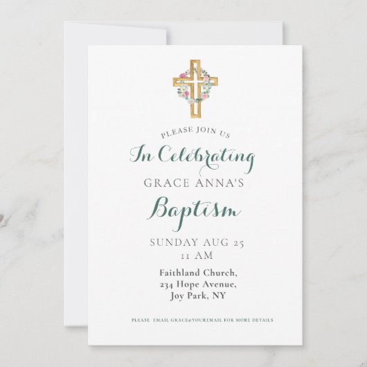 Modern Adult Baptism Invitation Kaart (Voorkant)