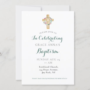 Modern Adult Baptism Invitation Kaart