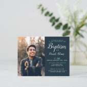 Modern Adult Baptism Photo Briefkaart (Staand voorkant)