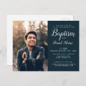 Modern Adult Baptism Photo Briefkaart (Voorkant / Achterkant)