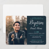 Modern Adult Baptism Photo Invitation Kaart (Voorkant / Achterkant)