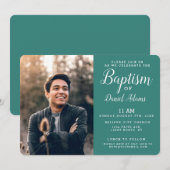 Modern Adult Baptism Photo Invitation Kaart (Voorkant / Achterkant)