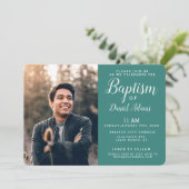 Modern Adult Baptism Photo Invitation Kaart (Staand voorkant)