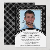 Modern Adult Birthday Party Black and White Kaart (Voorkant / Achterkant)