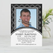 Modern Adult Birthday Party Black and White Kaart (Staand voorkant)