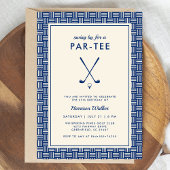 Modern Adult Golf Birthday Party Any Age Blue Kaart