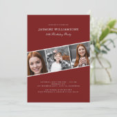  Modern  adult photo collage  birthday party Kaart (Staand voorkant)