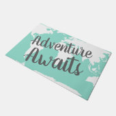Modern Adventure wacht op Wereldkaart & Mint Deurmat (Schuin)