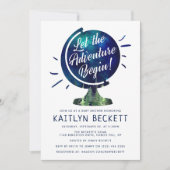 Modern Adventure Wereldbol Baby shower Kaart (Voorkant)