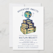 Modern Adventure Wereldbol Baby shower Kaart (Voorkant)