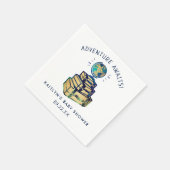 Modern Adventure Wereldbol Baby shower Servet (Hoek)