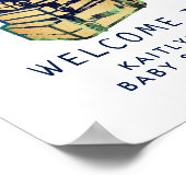 Modern Adventure Wereldbol Baby shower Welkom Poster (Hoek)