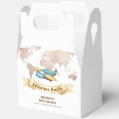 Modern Adventure World Map Airplane Baby Shower  Bedankdoosjes (Open)