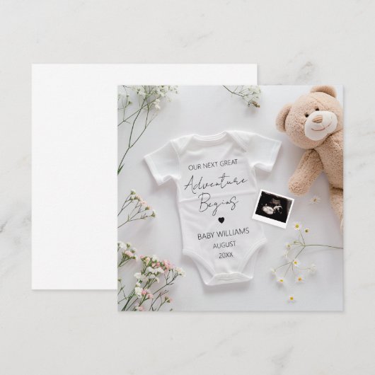 Modern Adventure zwangerschapsaankondiging Kaart (Voorkant / Achterkant)