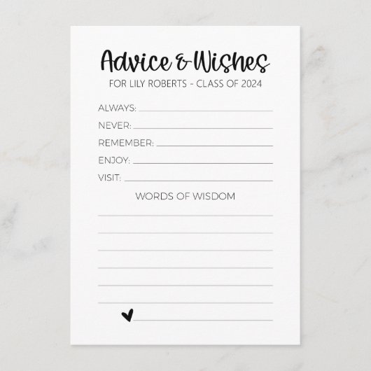 Modern advies en wensen voor Afstuderen Kaarten (Voorkant)