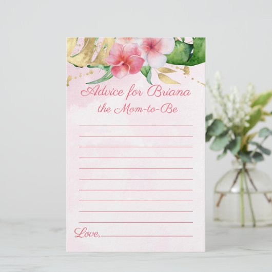 Modern advies over tropische Baby showers (Staand voorkant)