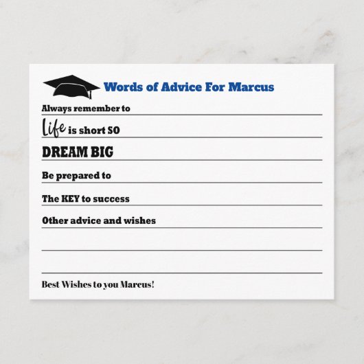 Modern advies wil partij blauw Afstuderen (Voorkant)