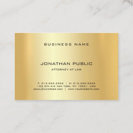 Modern Advocaat Goud Sjabloon Wet Kantoor Visitekaartje (Achterkant)