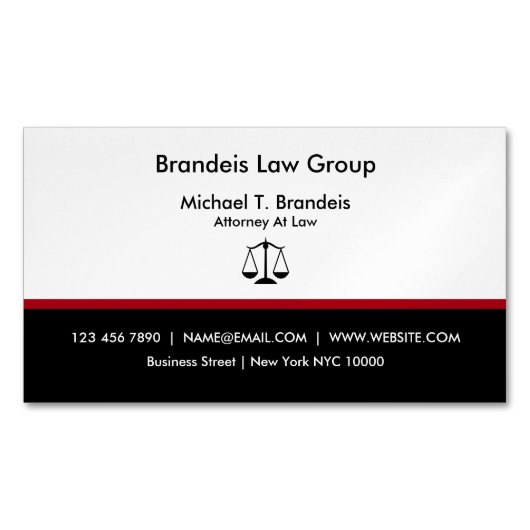 Modern Advocaat Recht Kantoor Magnetisch Visitekaartje (Voorkant)