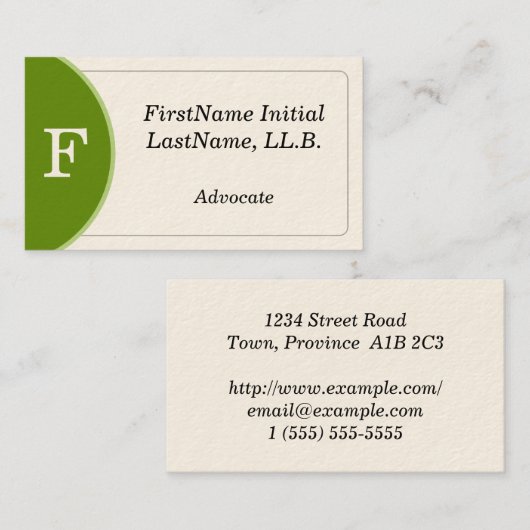 Modern Advocate Visitekaartje (Voorkant / Achterkant)