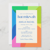 Modern Aesthetic Bat Mitzvah Colorful Geometric Kaart (Voorkant)