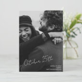 Modern Aesthetic Black and White Wedding Save The Date (Staand voorkant)
