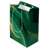 Modern Aesthetic Emerald Luxury Medium Cadeauzakje (Achterkant Gekanteld)