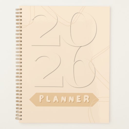 Modern Aesthetic Neutral Beige Line Art 2026 Planner (Voorkant)