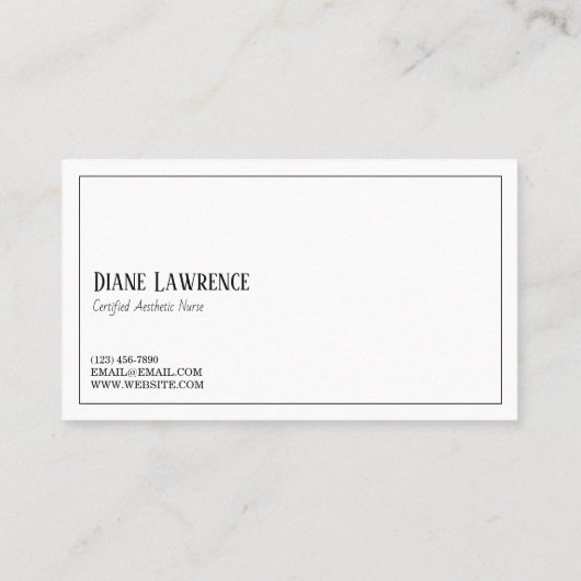 Modern Aesthetic Nurse, Doctor, Cosmetic Surgery B Visitekaartje (Achterkant)