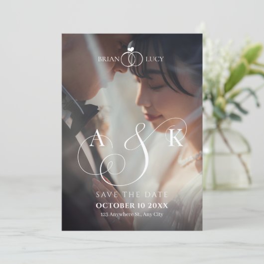 Modern Aesthetic photo wedding  Save The Date (Staand voorkant)
