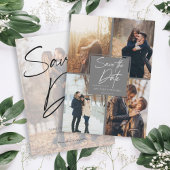 Modern Afbeelding Collage Gray Save The Date