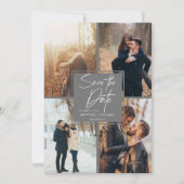 Modern Afbeelding Collage Gray Save The Date (Voorkant)