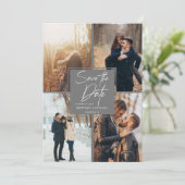 Modern Afbeelding Collage Gray Save The Date (Staand voorkant)