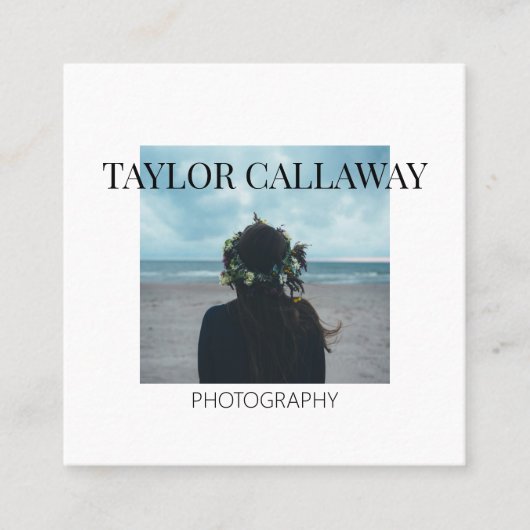 Modern  Afbeelding voor fotografie Vierkante Visitekaartje (Voorkant)