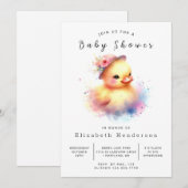 Modern afdrukbaar eendenBaby shower Kaart (Voorkant / Achterkant)