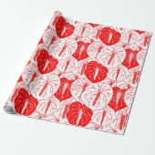Modern afdrukpatroon Hawaiian Anthurium Cadeaupapier (Uitgerold)