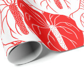 Modern afdrukpatroon Hawaiian Anthurium Cadeaupapier (Rol Hoek)