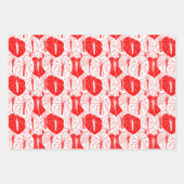 Modern afdrukpatroon Hawaiian Anthurium Inpakpapier Vel (Voorkant 3)