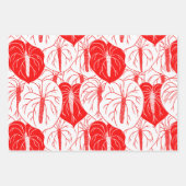 Modern afdrukpatroon Hawaiian Anthurium Inpakpapier Vel (Voorkant 2)
