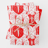 Modern afdrukpatroon Hawaiian Anthurium Inpakpapier Vel (In situ)