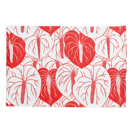 Modern afdrukpatroon Hawaiian Anthurium Kussensloop (Achterkant)