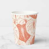 Modern afdrukpatroon Hawaiian Anthurium Papieren Bekers (Achterkant)