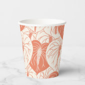 Modern afdrukpatroon Hawaiian Anthurium Papieren Bekers (Voorkant)