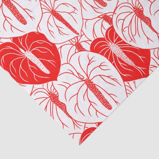 Modern afdrukpatroon Hawaiian Anthurium Tissuepapier (Detail)