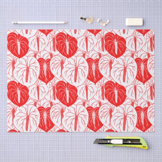 Modern afdrukpatroon Hawaiian Anthurium Tissuepapier (Craft)