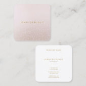 Modern afgerond vierkant Sjabloon Elegant gouden l Vierkante Visitekaartje (Voorkant / Achterkant)