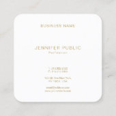 Modern afgerond vierkant Sjabloon Elegant gouden l Vierkante Visitekaartje (Achterkant)