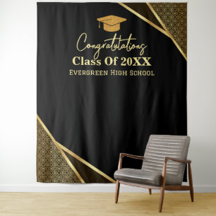 Modern Afgestudeerden Afstuderen Photo Booth Achte Wandkleed