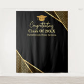 Modern Afgestudeerden Afstuderen Photo Booth Achte Wandkleed (Voorkant)